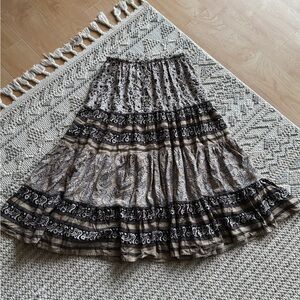 Vintage 90’s White Stag Y2K Brown Paisley Maxi Skirt Size M Summer Beach Boho